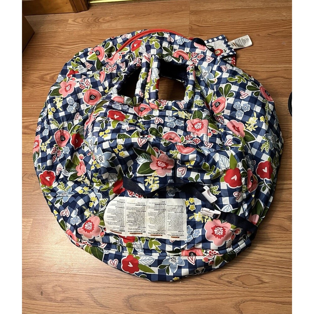 Baby Infant Toddler Boppy Shopping Cart High Chair Cover, Navy Blue Blooms